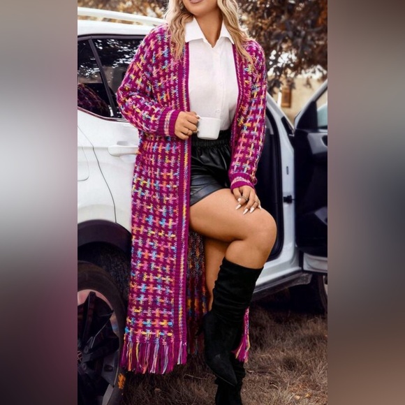 Cardigan Long Sleeve Multicolor Sweater - Picture 1 of 4